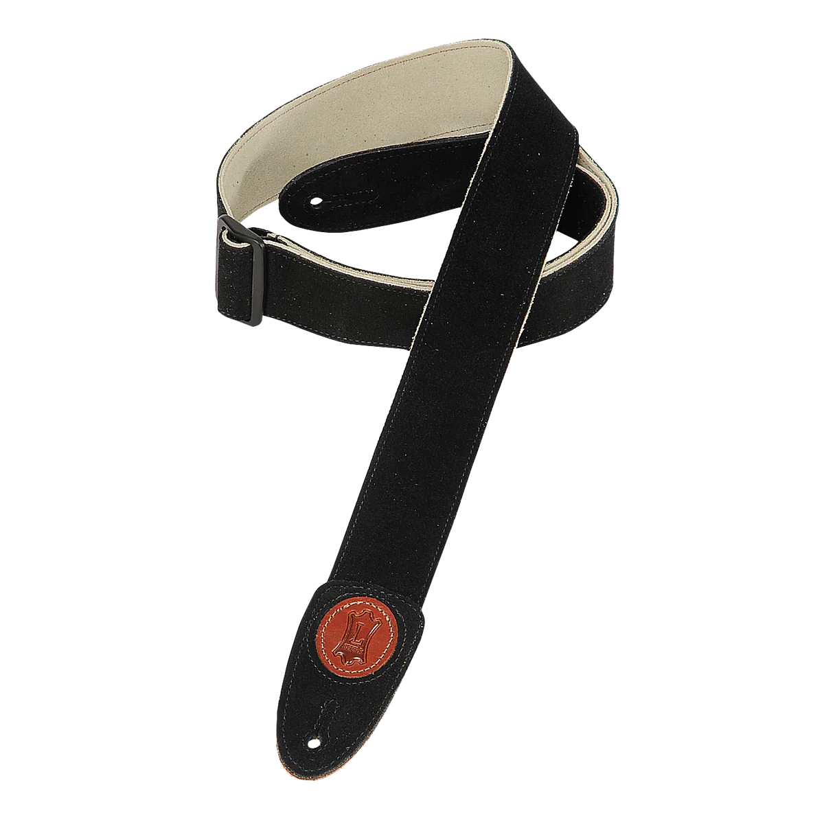 Levy's Leathers - MSS7G-BLK - 2" Wide Black Garment Leather Guitar Strap