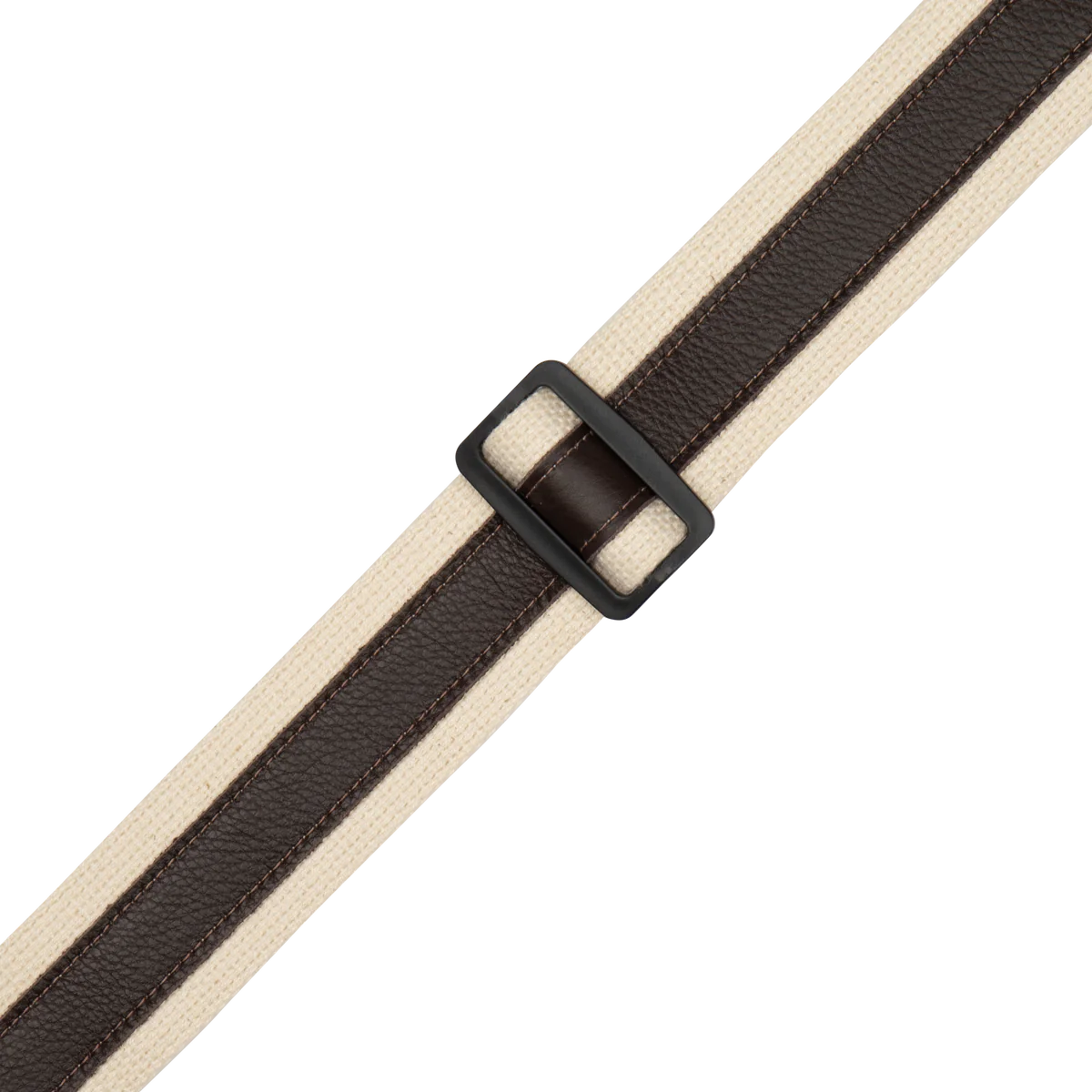 Levy's Leathers - MC2CG-NAT-DBR - 2" Cotton Guitar Strap w Leather Strip