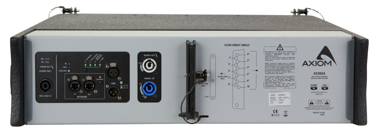 Axiom AX2065A Dual 6.5", Active, High-Output, Powered, CORE Processed, Vertical Array Element (Black)