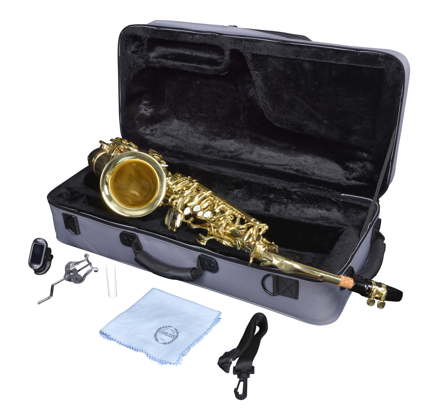 Grassi GR AS20SK Alto Saxophone in E♭ Student Kit Yellow Brass Lacquered (Master Series)