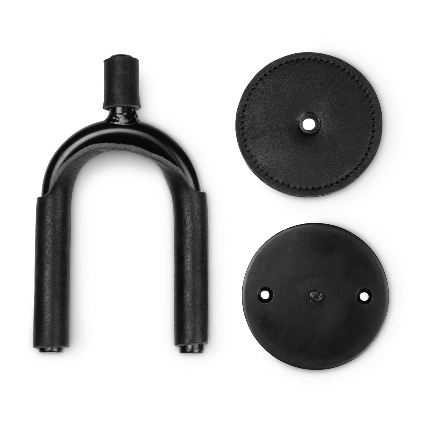 Black Forged Guitar Hanger w/ Black Leather