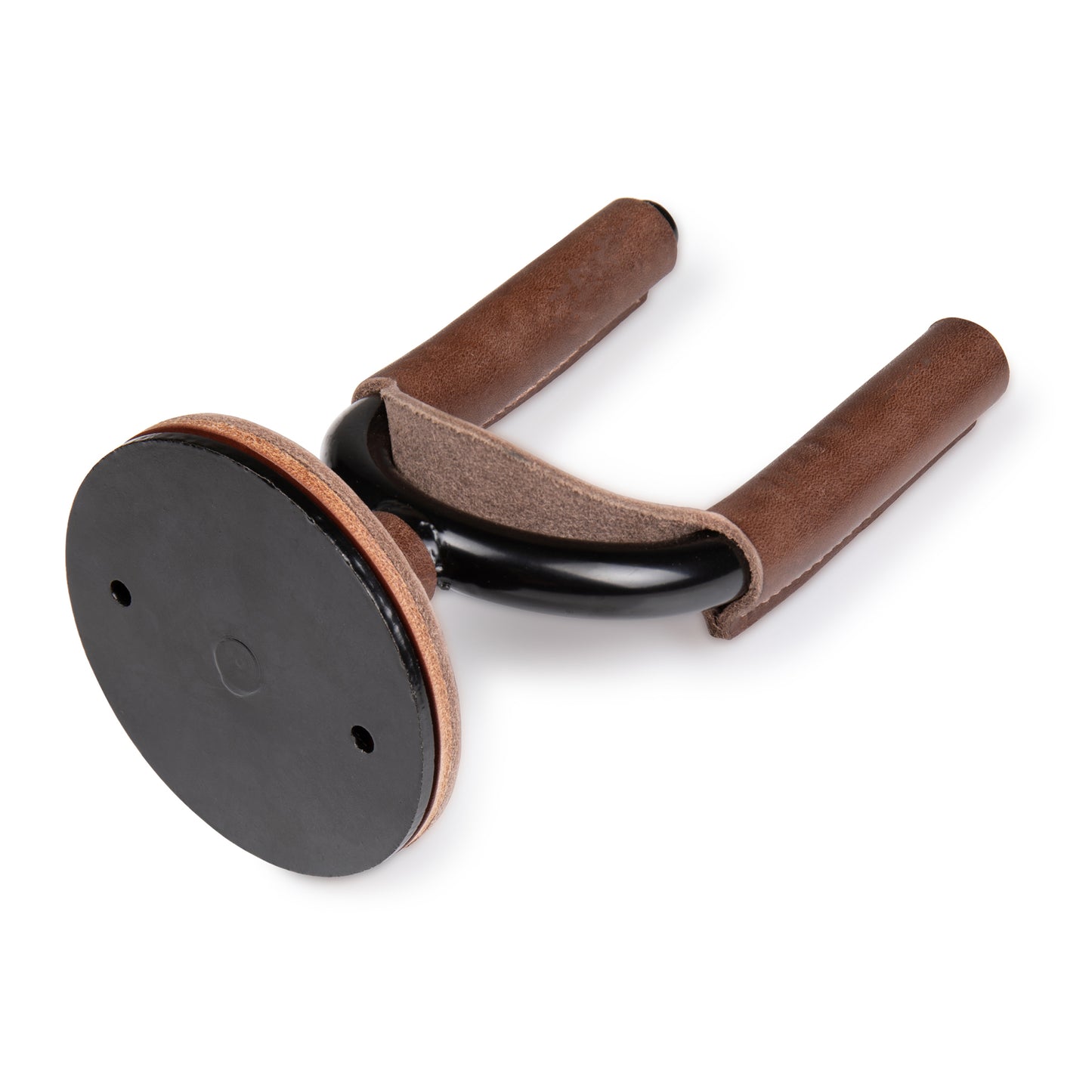 Black Forged Guitar Hanger w/ Brown Leather