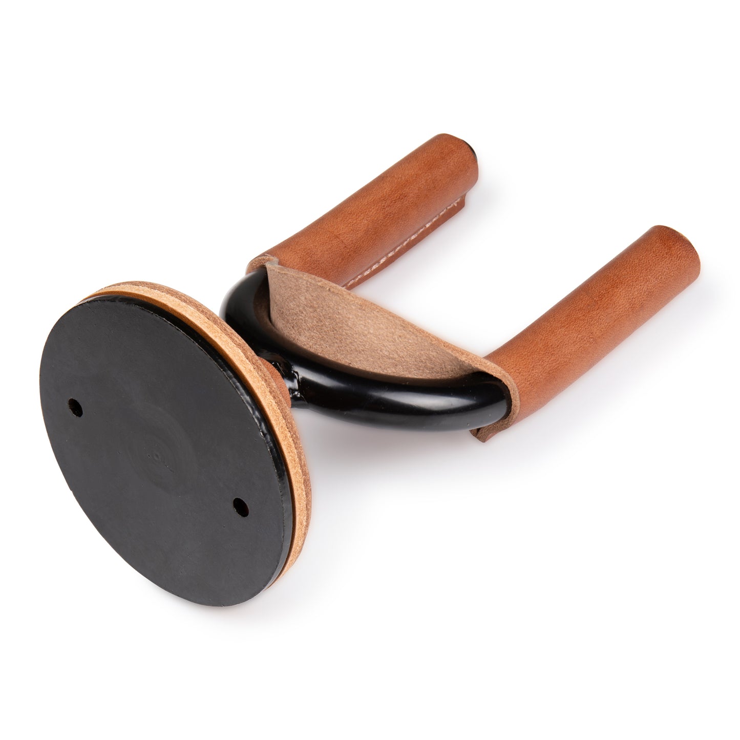 Black Forged Guitar Hanger w/ Tan Leather