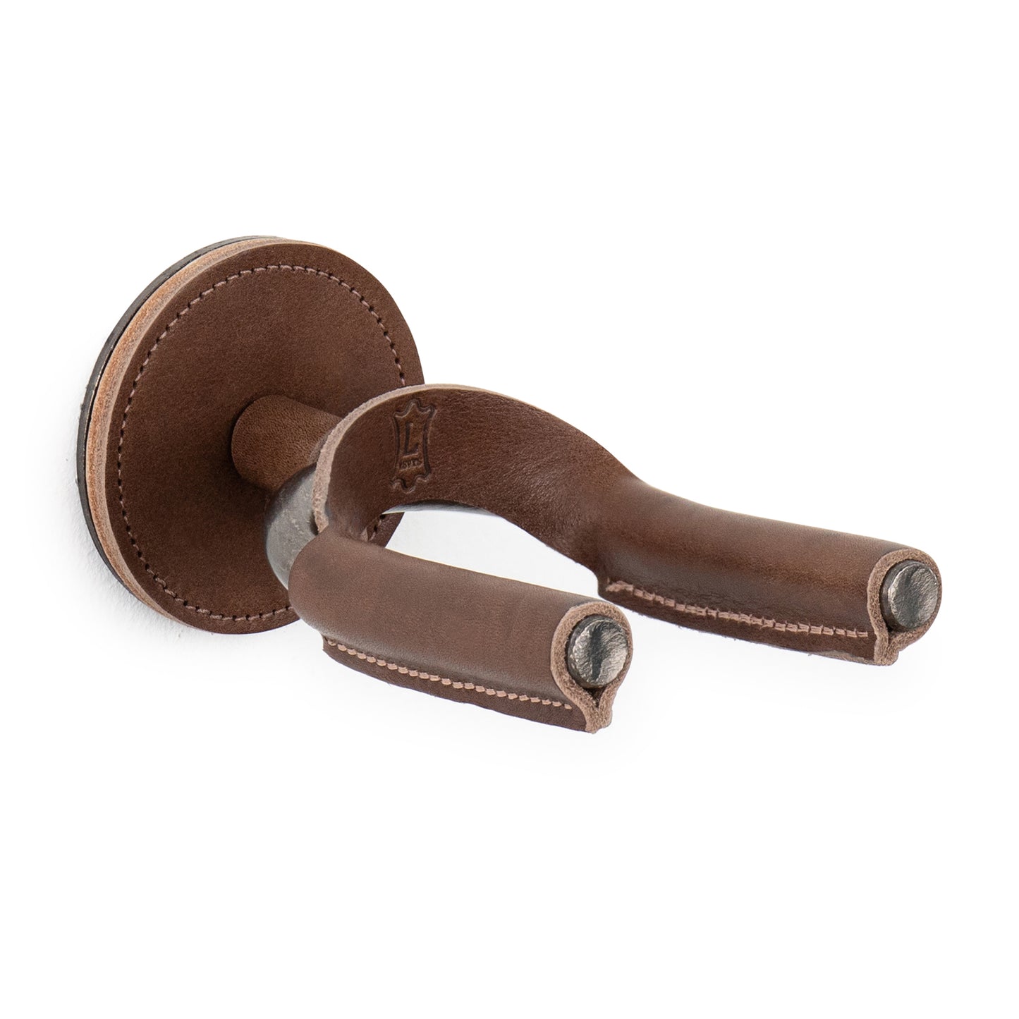 Smoke Forged Guitar Hanger w/ Brown Leather