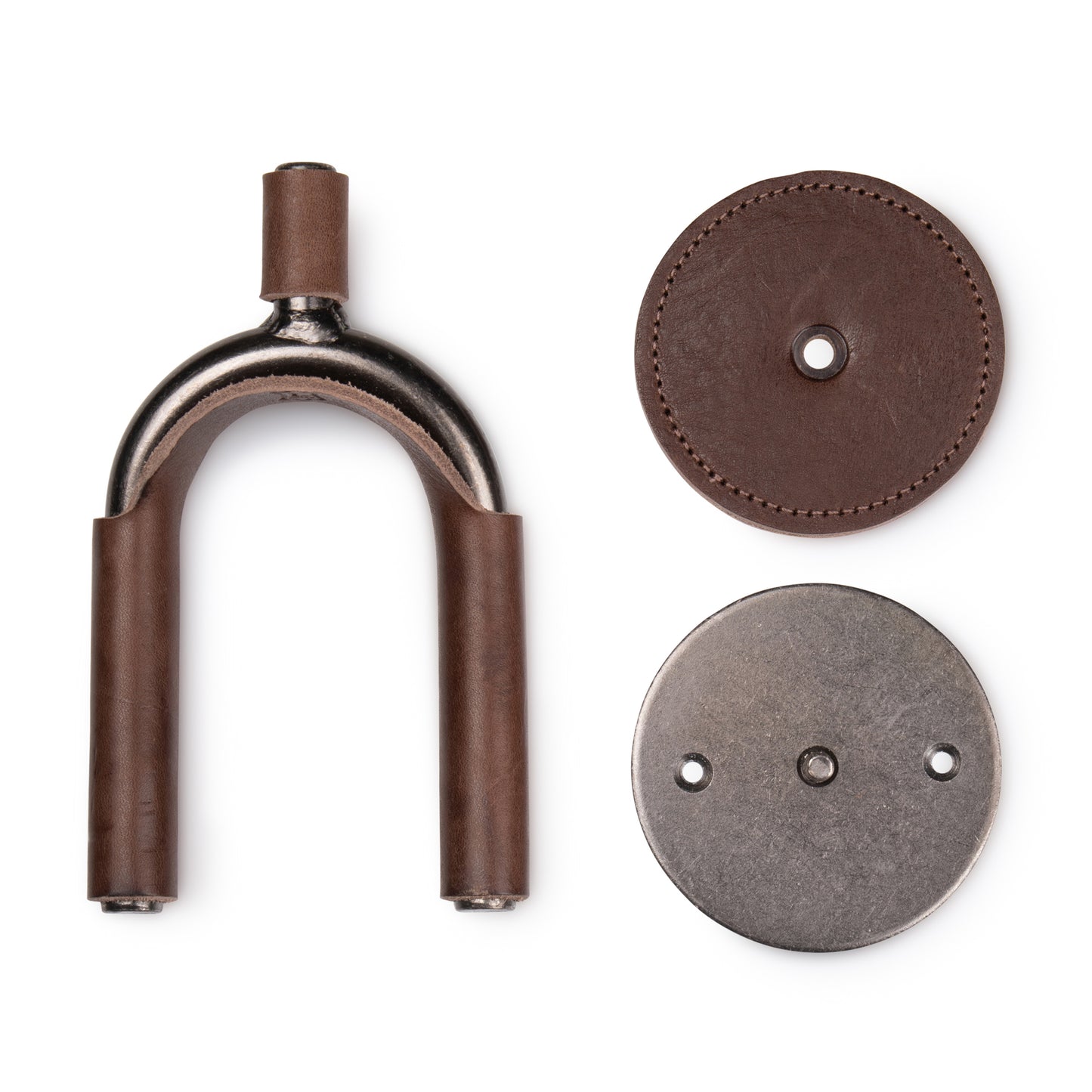 Smoke Forged Guitar Hanger w/ Brown Leather