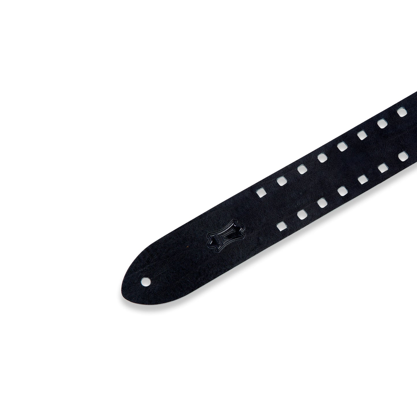 2" Wide Black Veg-tan Leather Guitar Strap