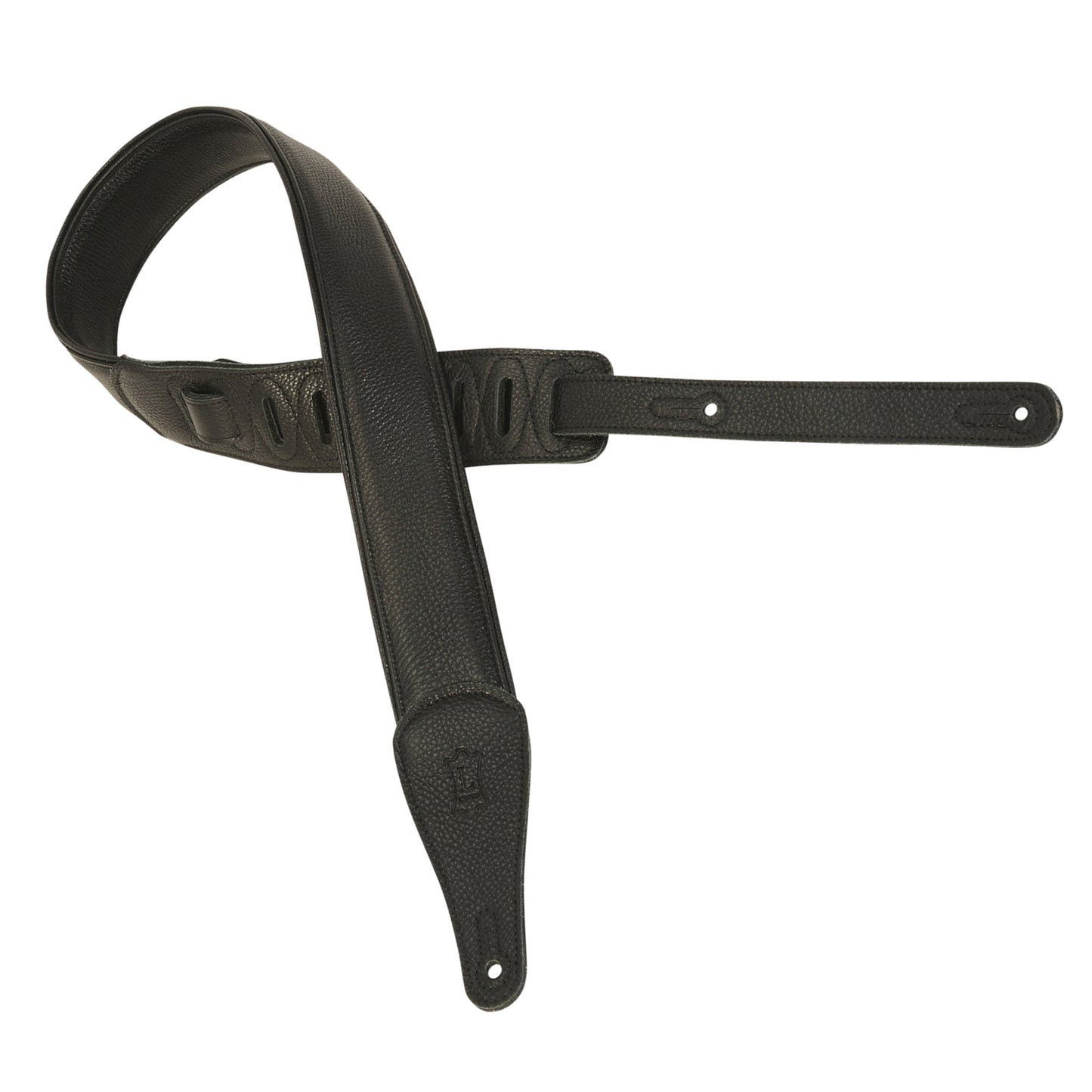 Levy's Leathers - M17CG-BLK - 2 1/4" Wide Black Garment Leather Guitar Strap.