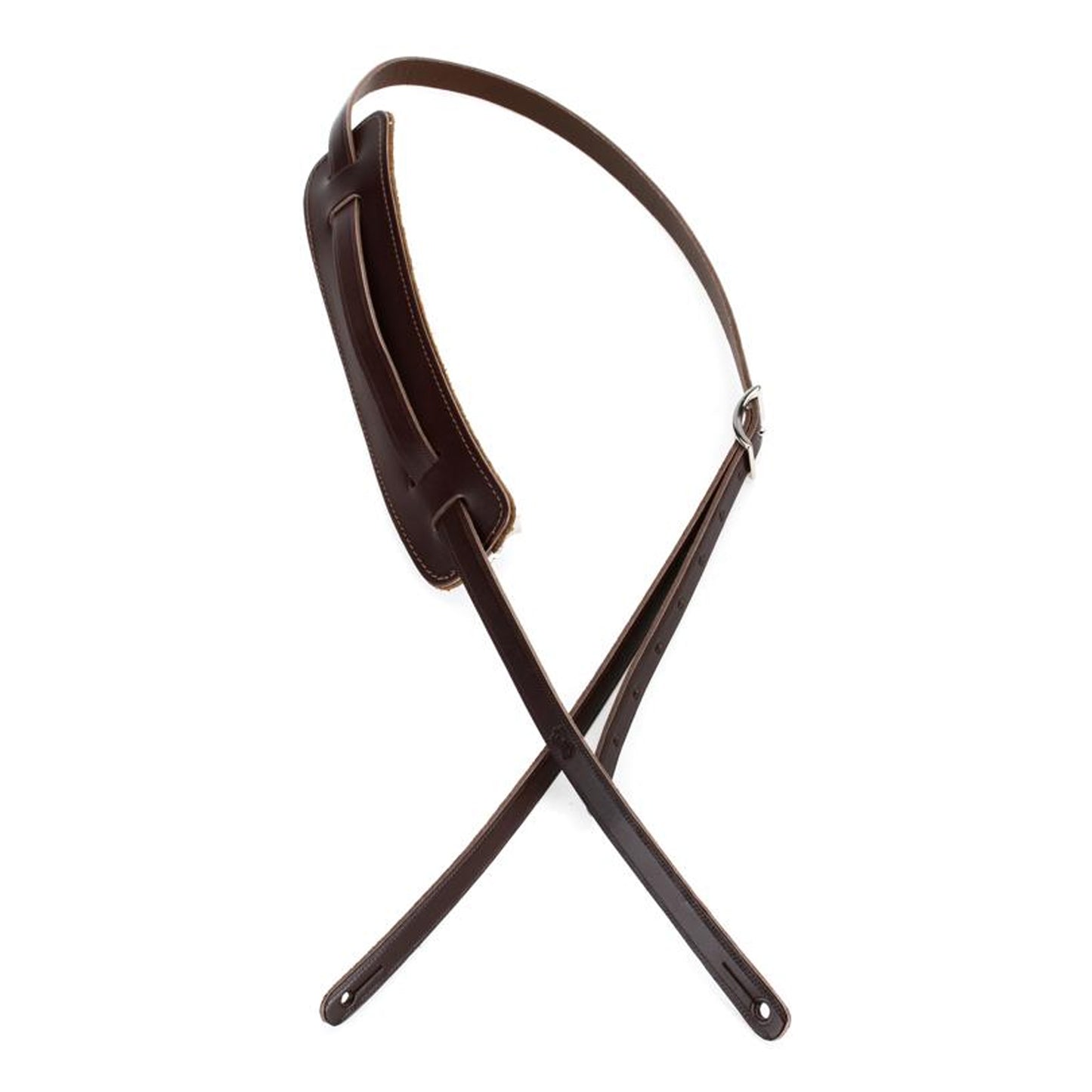 Levy's Leathers - M25-BLK - 5/8" Wide Black Veg-tan Leather Guitar Strap.