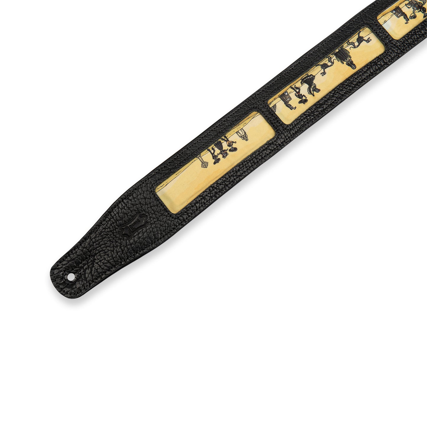 Levy's Calaca Black Leather 2.5"Strap Mariachi