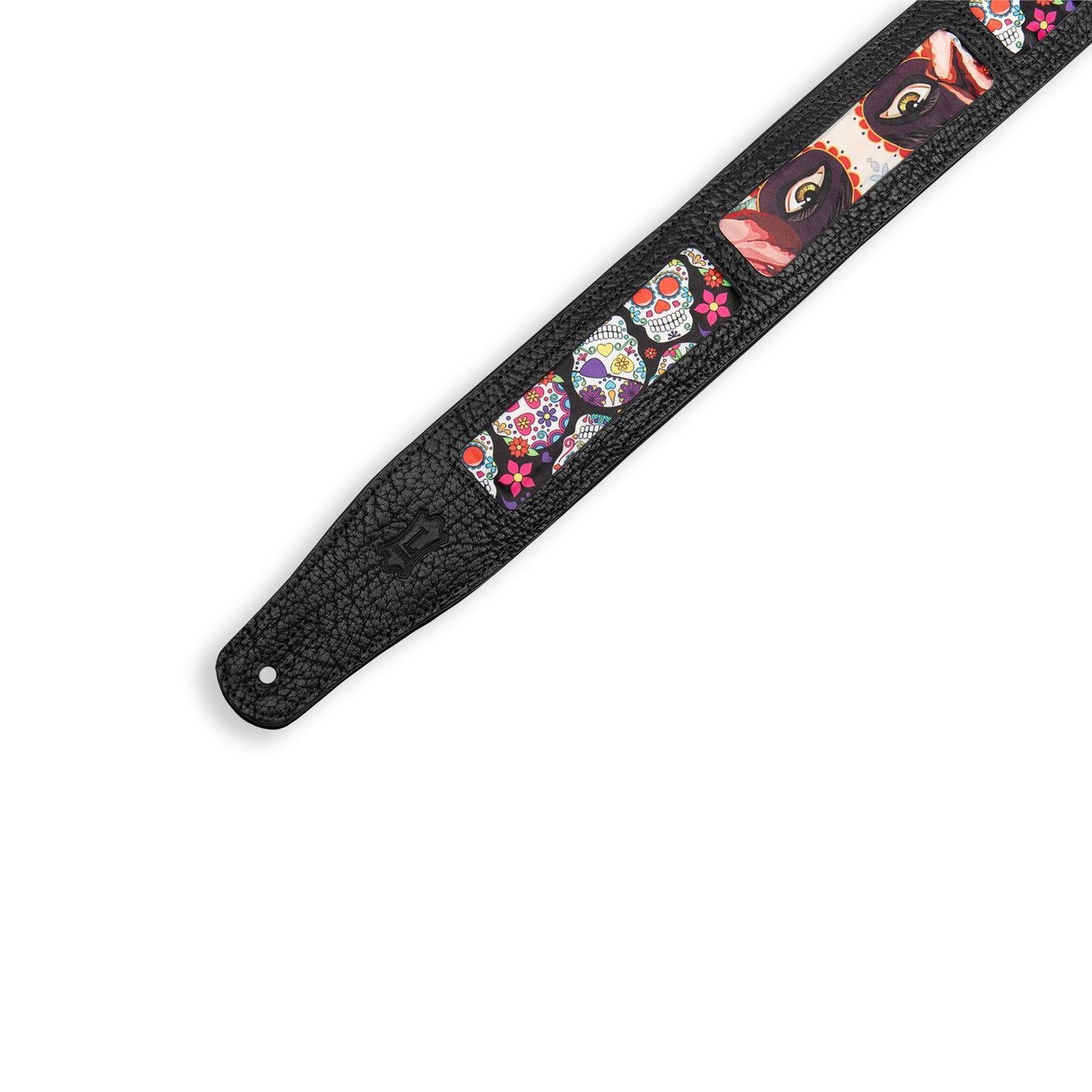 Levy's Calaca Black Leather 2.5"Strap - Eyes