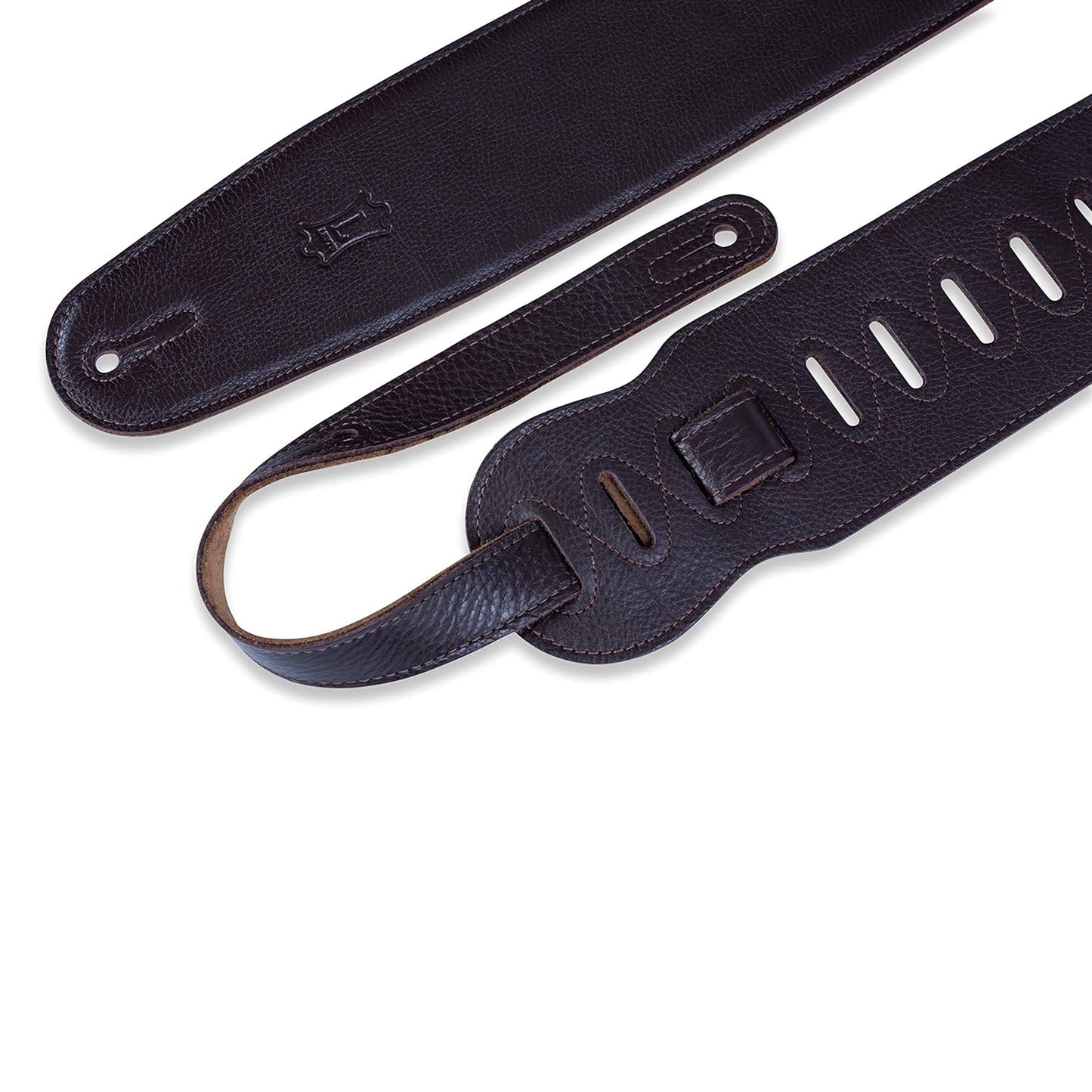 Levy's Leathers - M4GF-DBR - 3 1/2" Wide Dark Brown Garment Leather Bass Strap