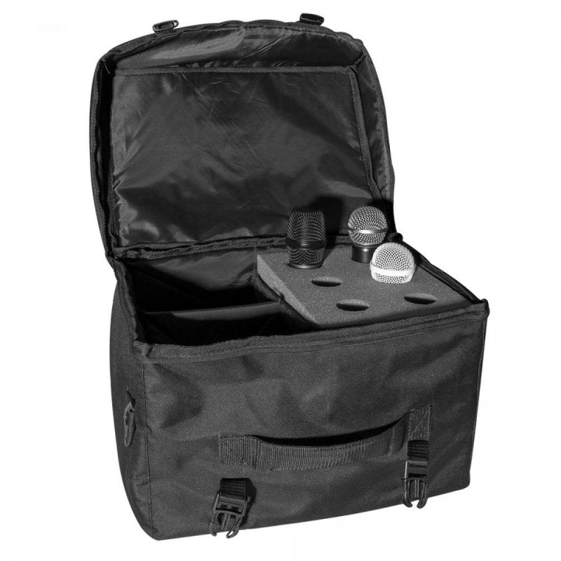 On-Stage MB7006 6-Space Microphone Bag - Padded Storage For Mics & Accessories