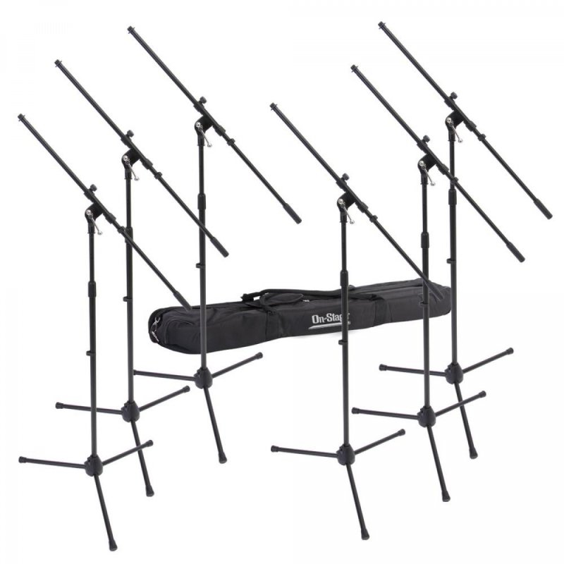 Six Euro Boom Mic Stands with Bag