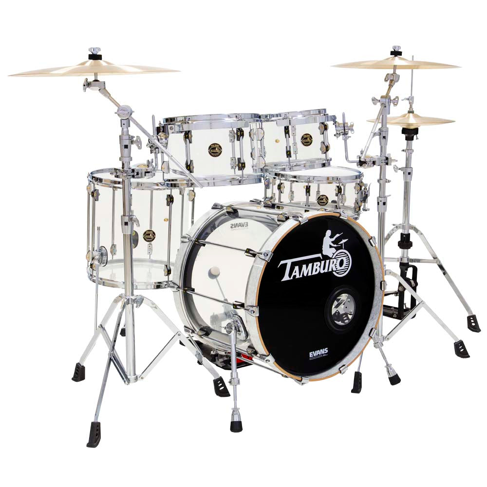 Tamburo VOLUME Series (5-piece seamless-acrylic shell pack with Snare Drum and 20" Bass Drum) - Natural (Clear)
