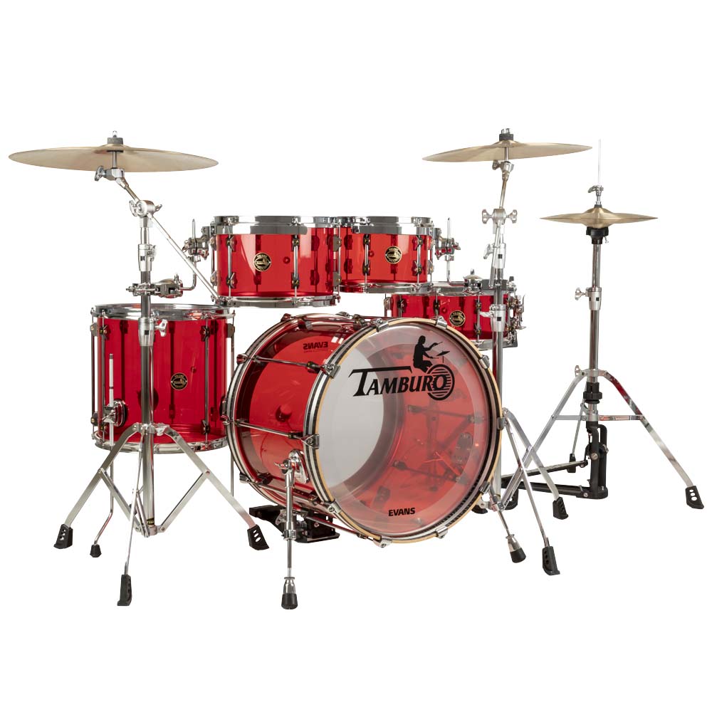 Tamburo VOLUME Series (4-piece seamless-acrylic shell pack with Snare Drum and 18" Bass Drum) - Wine Red