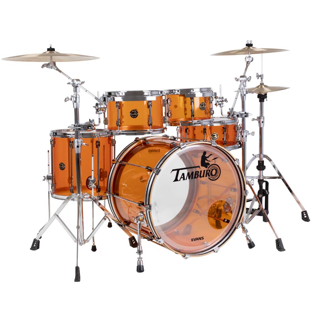 Tamburo VOLUME Series (5-piece seamless-acrylic shell pack with Snare Drum and 22" Bass Drum and 16" Floor Tom) - Orange