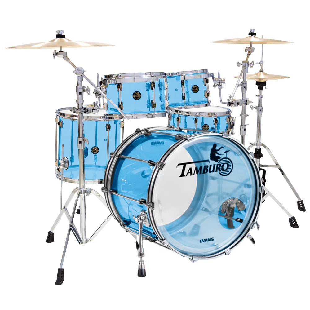 Tamburo TB VL520BL VOLUME Series (5-piece seamless-acrylic shell pack with Snare Drum and 20" Bass Drum) - Blue