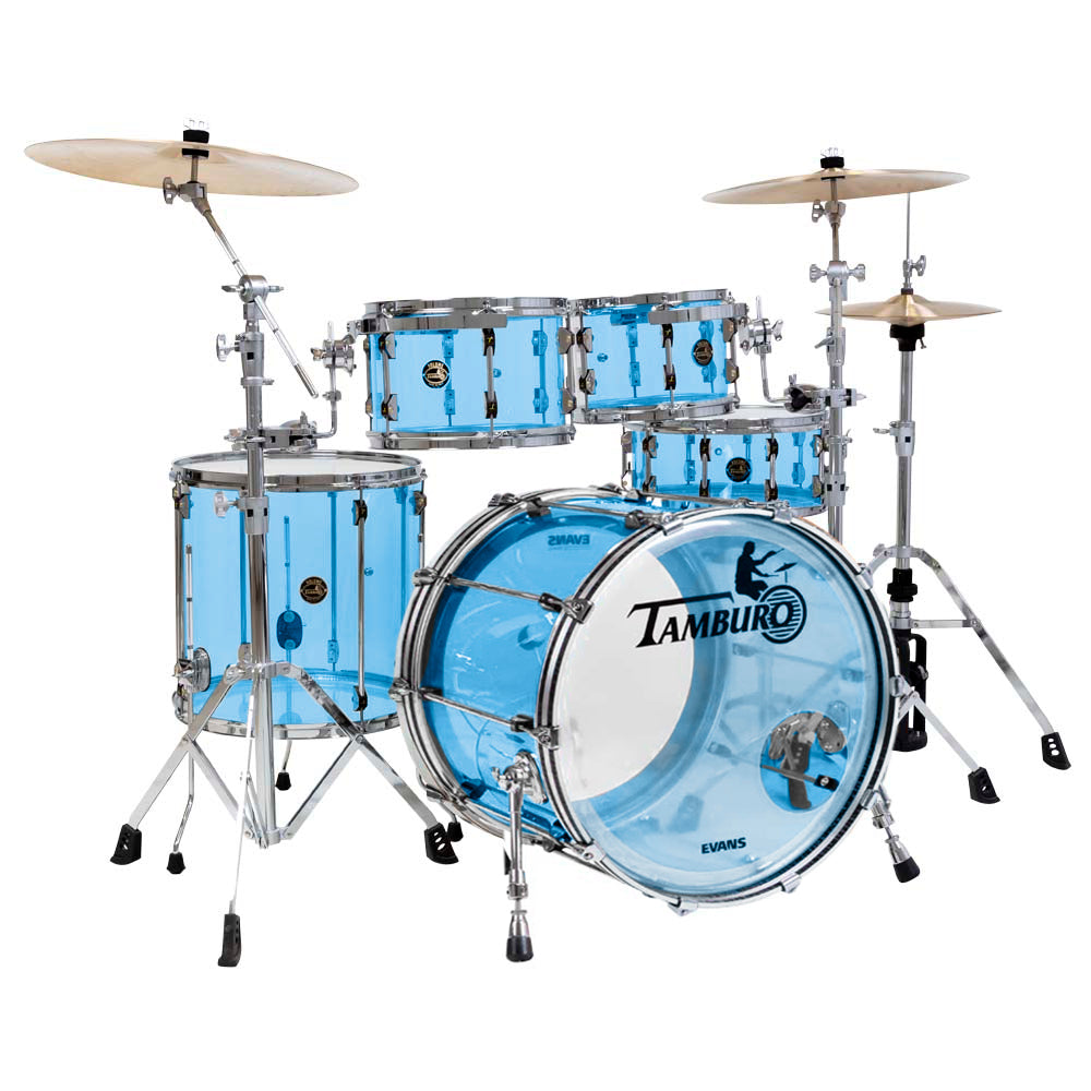 Tamburo TB VL522BL16 VOLUME Series (5-piece seamless-acrylic shell pack with Snare Drum and 22" Bass Drum and 16" Floor Tom) - Blue