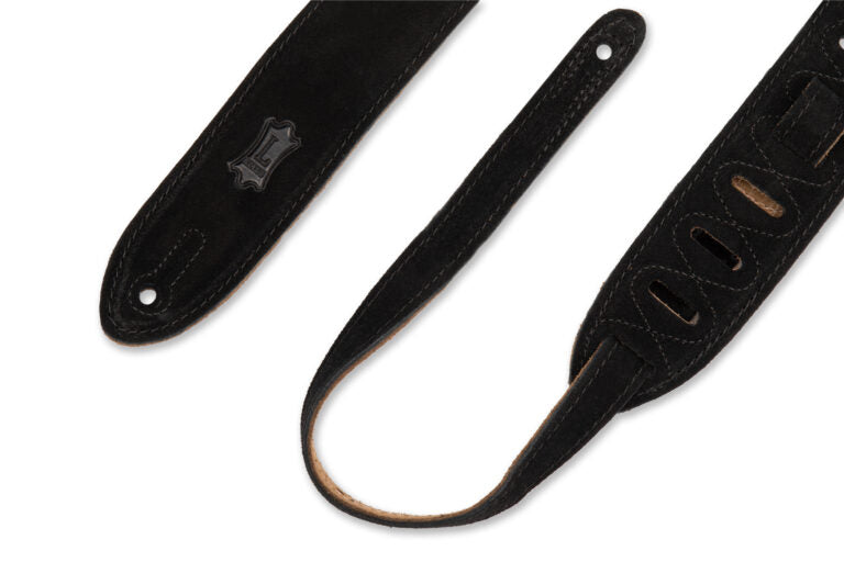2" Wide Black Suede Guitar Strap.
