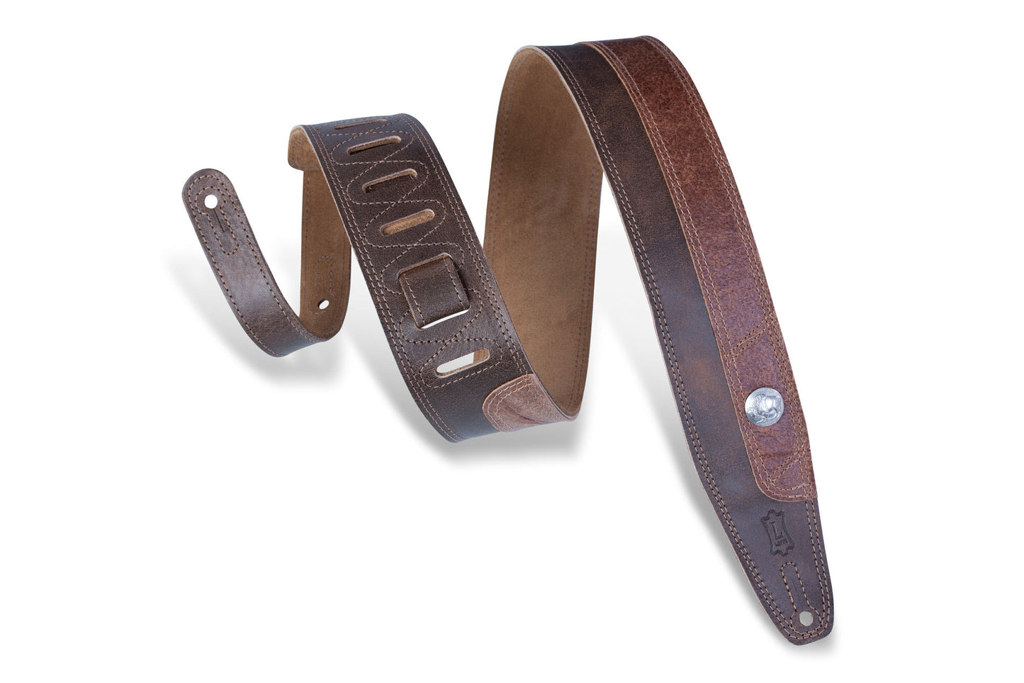 Levy's Leathers - PMD4BU-DBR - 2 1/2" Wide Dark Brown Guitar Strap.