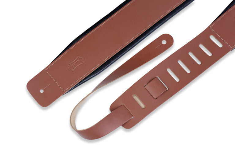 Levy's Leathers - DM1PD-WAL - 3" Wide Walnut Genuine Leather Guitar Strap