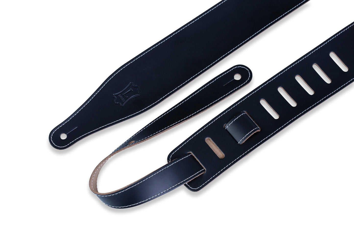 Levy's Leathers - DM17-BLK - 2 1/2" Wide Black Genuine Leather Guitar Strap.