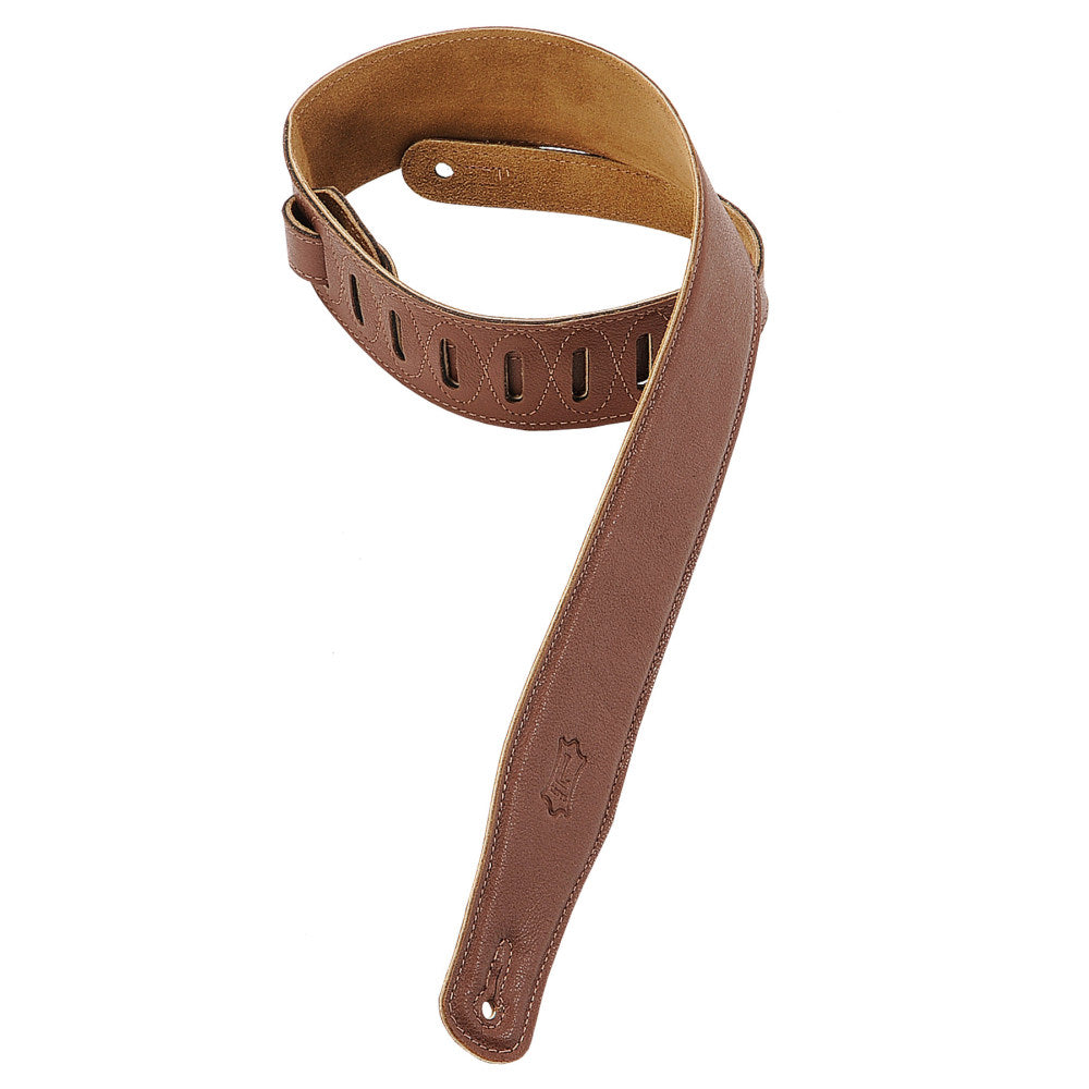 Levy's Leathers - M26GF-BRN - 2 1/2" Wide Brown Garment Leather Guitar Strap