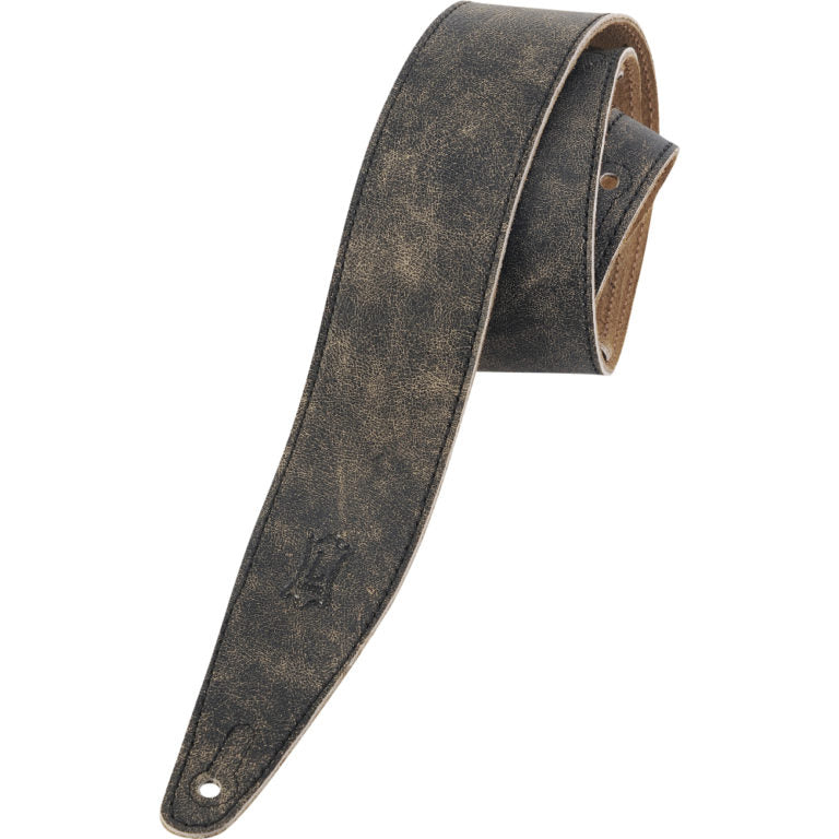 Levy's Leathers - M317BLZ-BLK - 2 1/2" Wide Black Chrome Tan Guitar Strap.