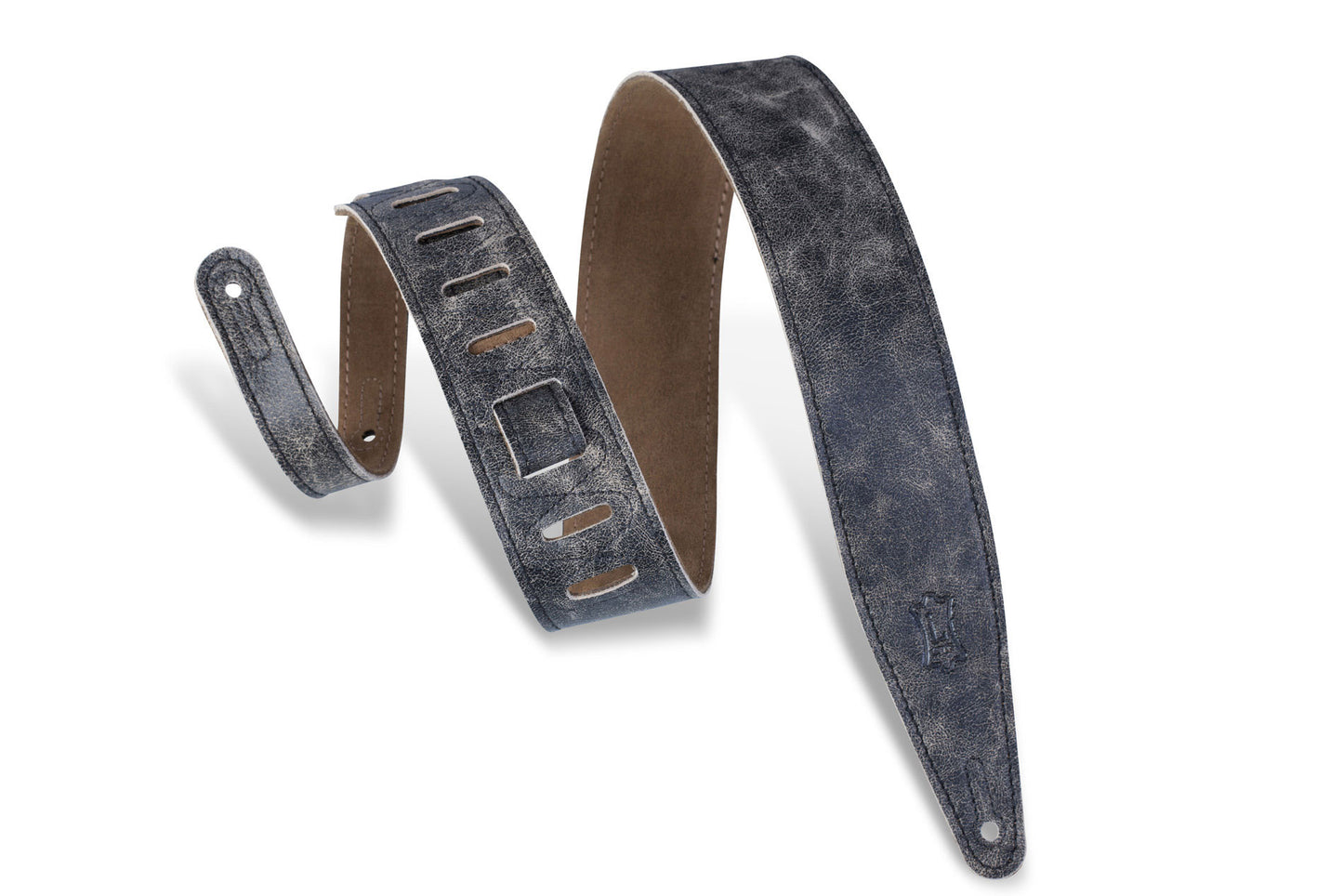 Levy's Leathers - M317BLZ-BLK - 2 1/2" Wide Black Chrome Tan Guitar Strap.