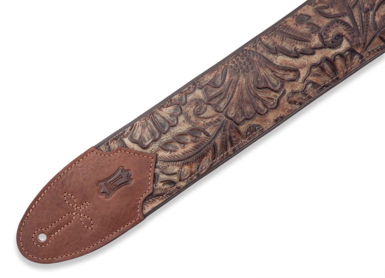 Levy's Leathers - M4WP-002 - 3" Wide Embossed Leather Guitar Strap