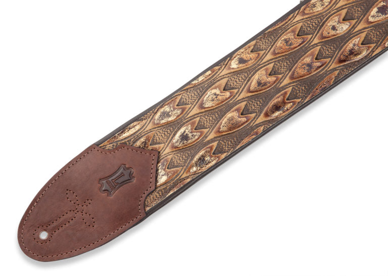 Levy's Leathers - M4WP-005 - 3" Wide Embossed Leather Guitar Strap