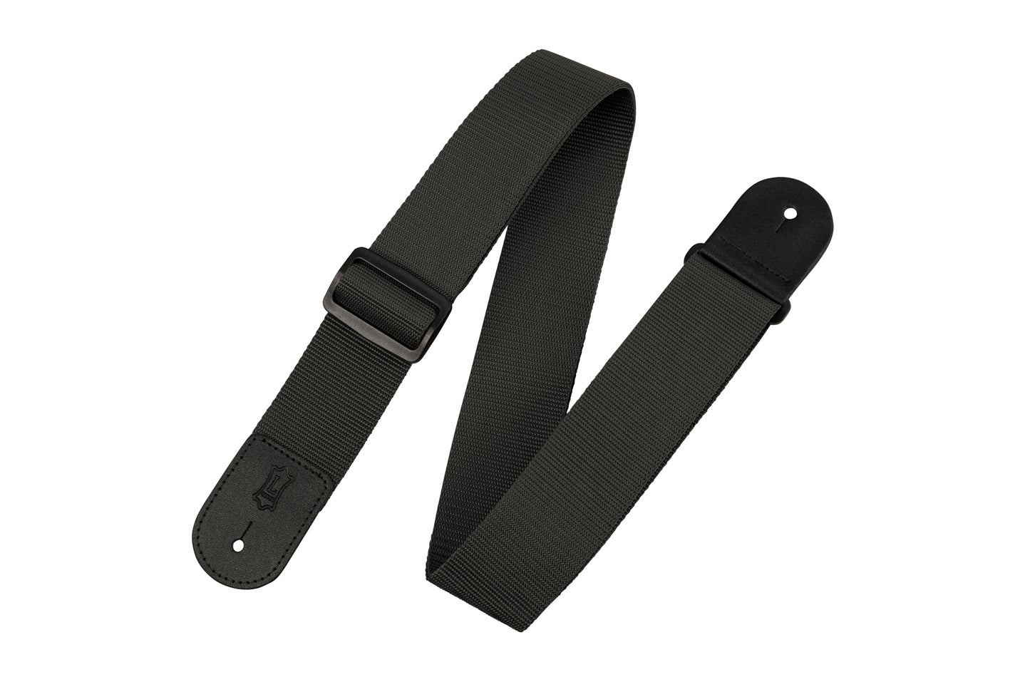 2" Wide Black Polypropylene Guitar Strap.