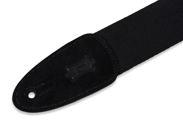2" Wide Black Cotton Guitar Strap.
