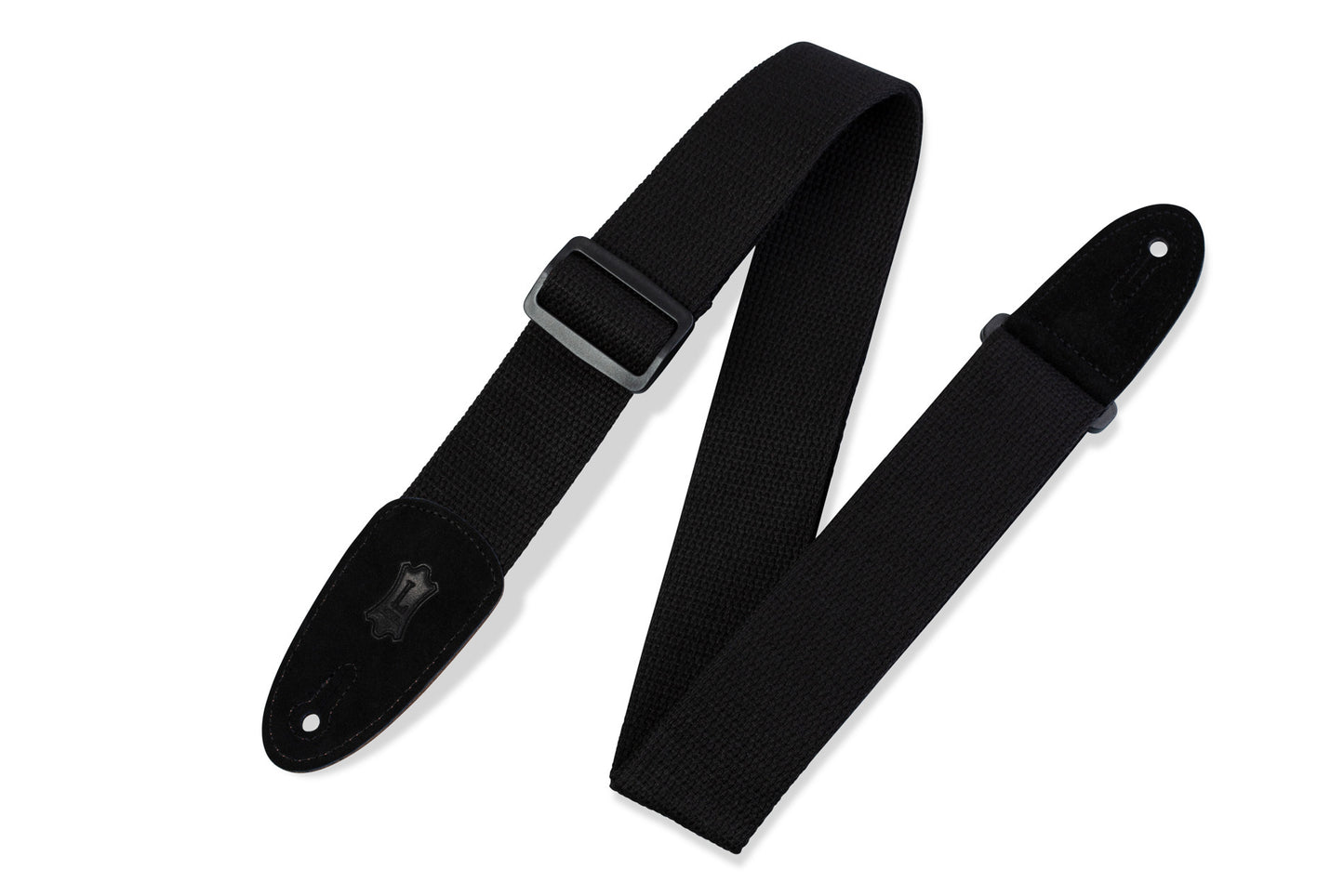 2" Wide Black Cotton Guitar Strap.
