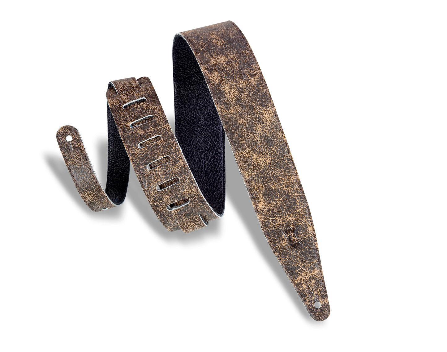 2 1/2" Wide Brown Garment Leather Guitar Strap