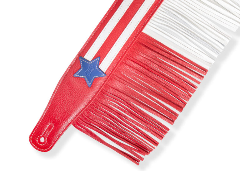 Levy's Leathers - MGFUSA-RWB - 2 1/2" Top Grain Leather Guitar Straps