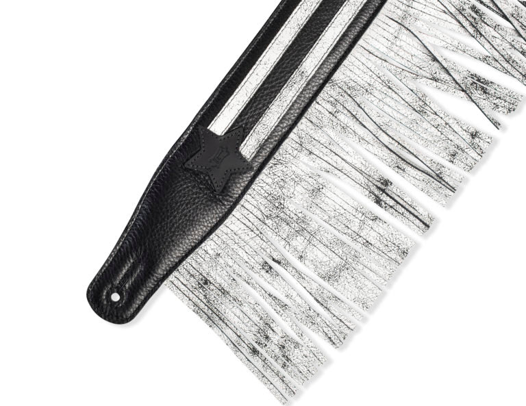 Levy's Leathers - MGFUSA-BLK_WHT - 2 1/2" Garment Leather Guitar Straps