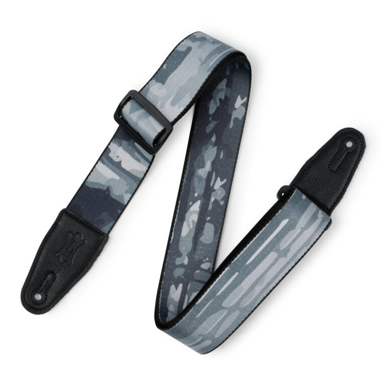 Polyester Guitar Strap - Grey Abstract Tree Motif