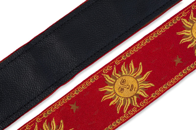 Levy's Leathers - MPJG-SUN-RED - 2" Wide Red Jacquard Guitar Strap