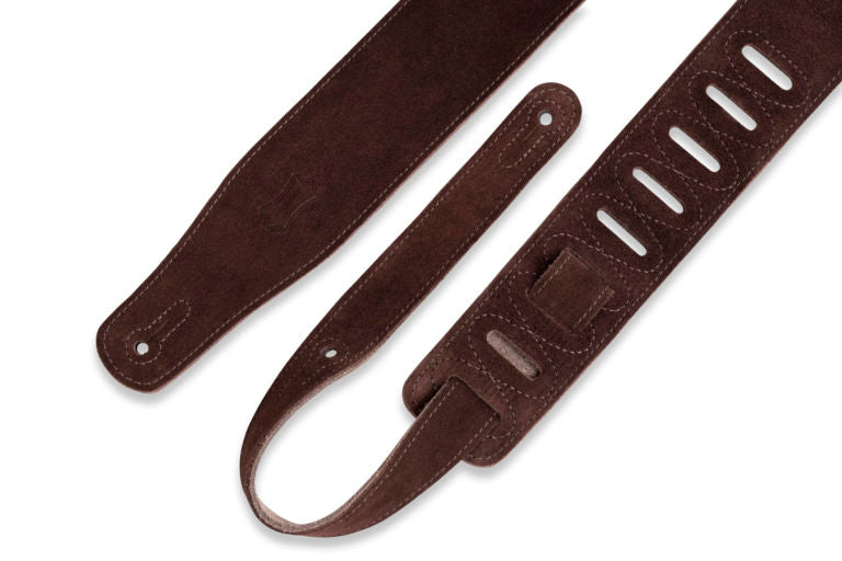 2 1/2" Wide Brown Suede Guitar Strap.