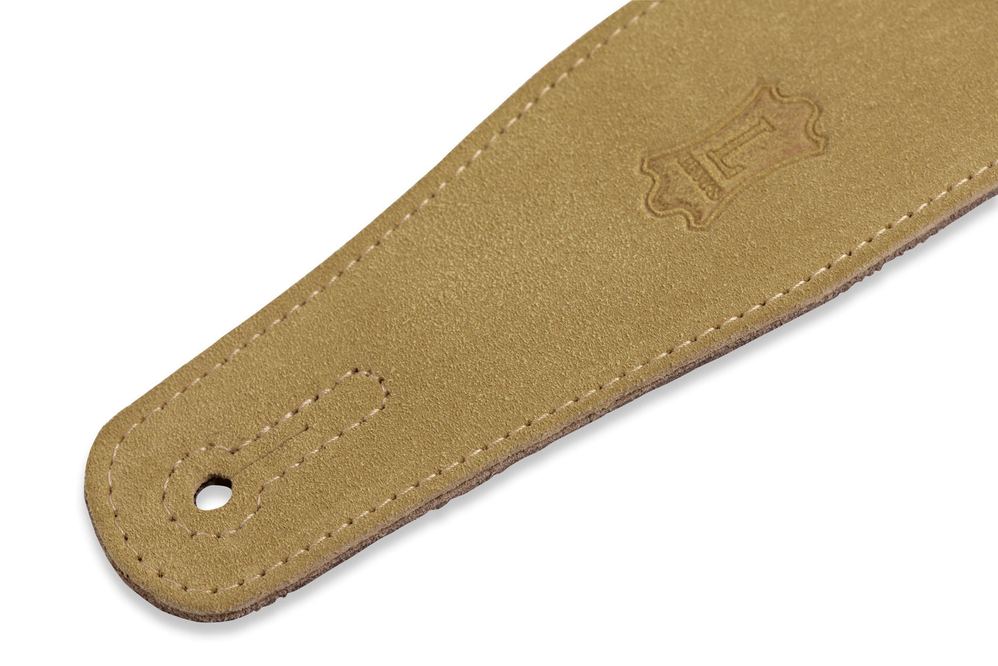 2 1/2" Wide Tan Suede Guitar Strap.
