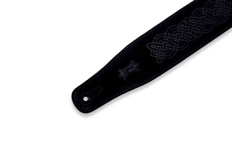 Levy's Leathers - MS26CK-BLK - 2 1/2" Wide Black Suede Leather Guitar Straps
