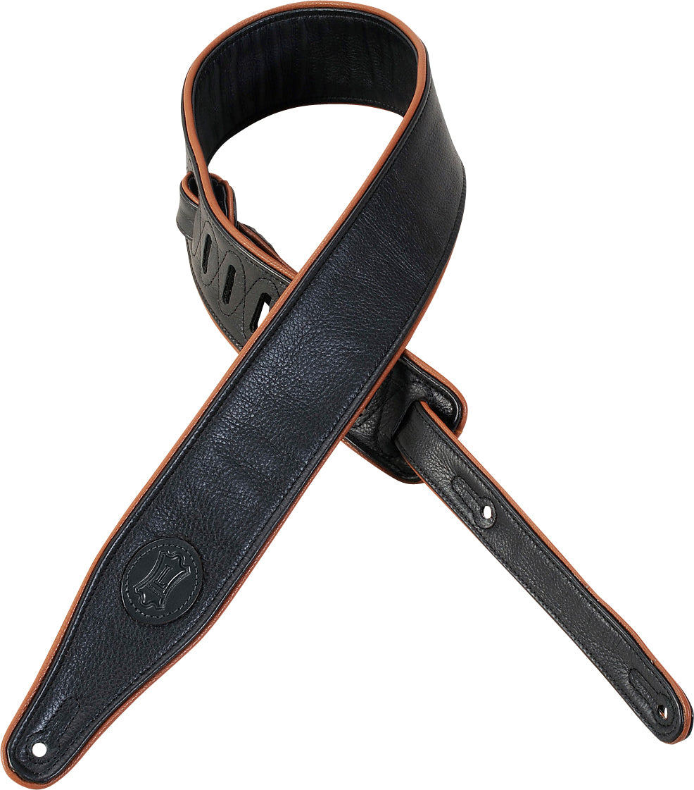 Levy's Leathers - MSSB17-BLK - 2 1/2" Black Garment Leather Guitar Strap