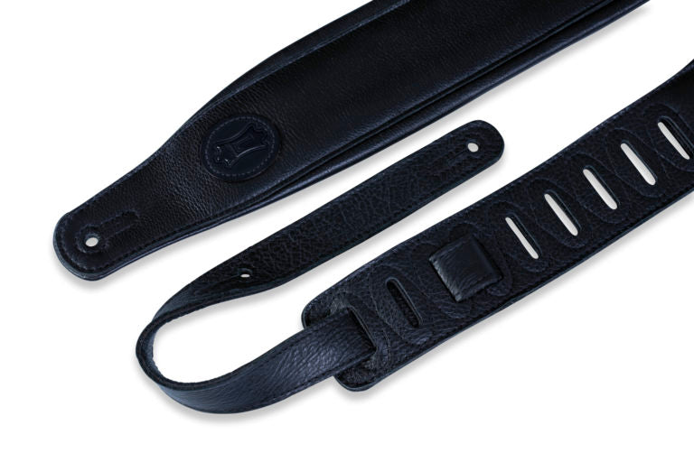 Levy's Leathers - MSSB2-BLK - 3" Wide Black Garment Leather Guitar Strap
