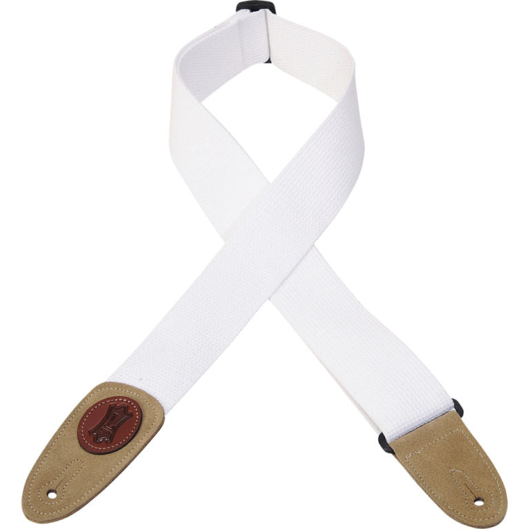 Levy's Leathers - MSSC8-WHT - 2" Wide White Cotton Guitar Strap.