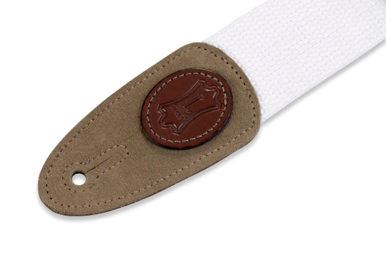 2" Wide White Cotton Guitar Strap.
