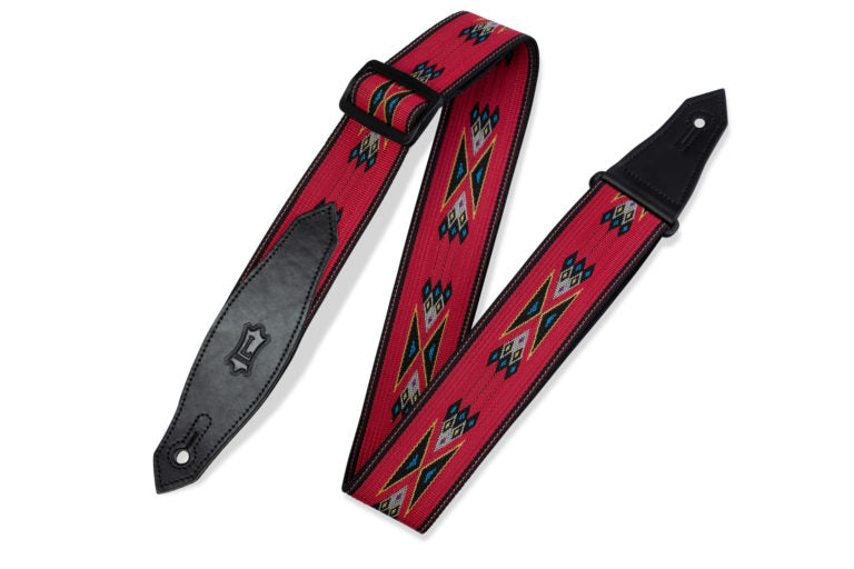 2" Wide Red Woven Guitar Strap.