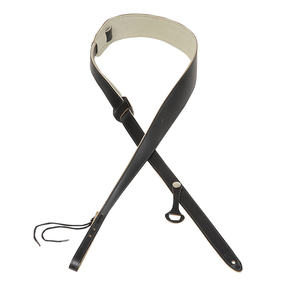 Levy's Leathers - PM1-BLK - 2 1/2" Wide Black Leather Acoustic/resonator Strap
