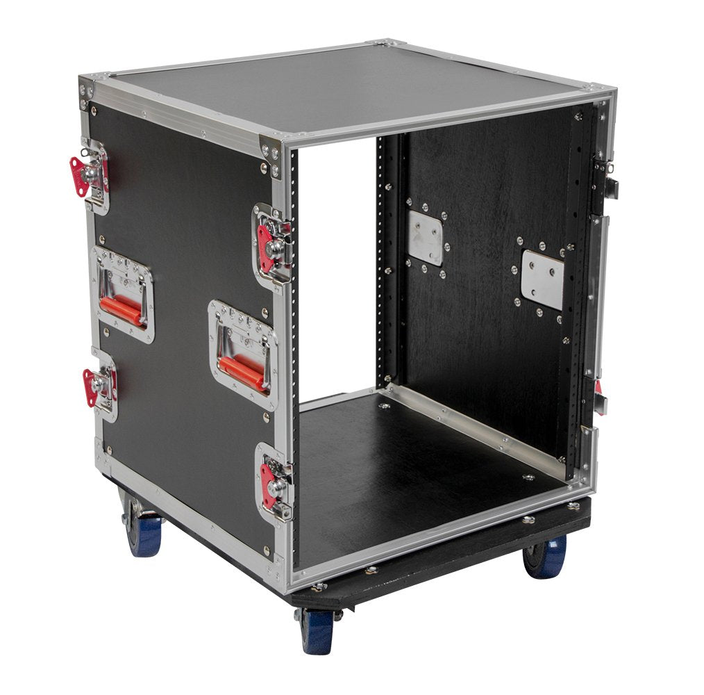 ATA Wood Flight Rack Case; 12U; 17" Deep; w/ Casters