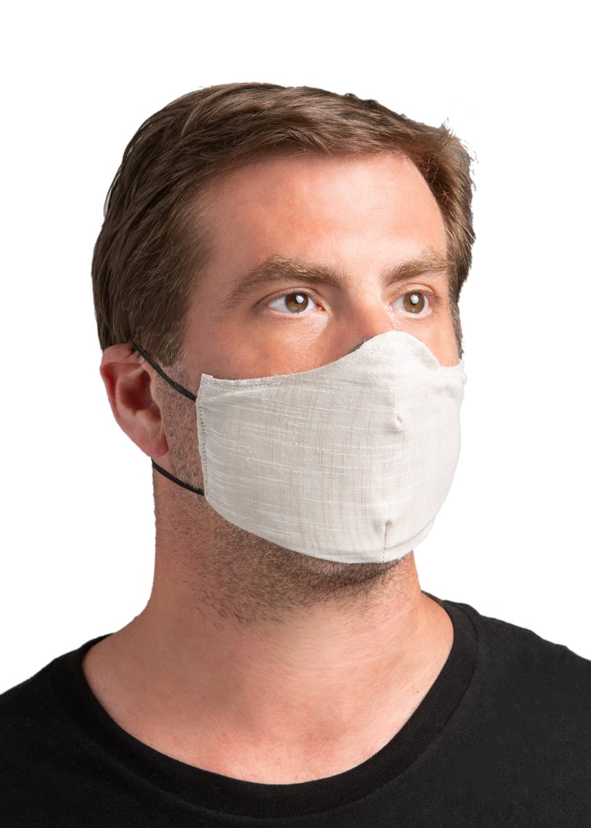 Reusable Face Mask with Pocket for Replaceable Filter in Taupe